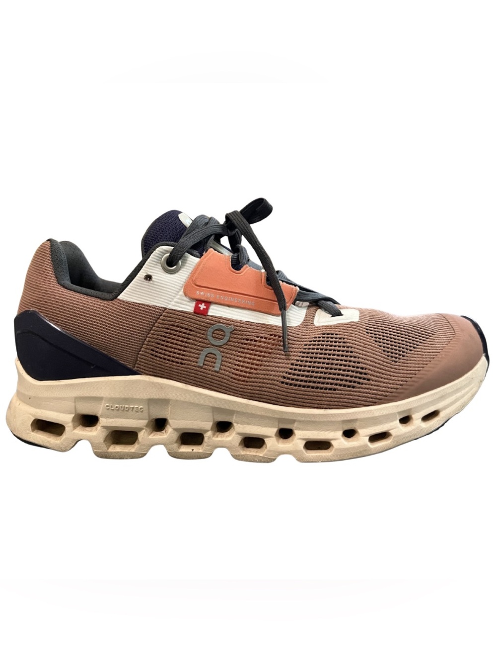 On Cloudstratus 2 Running Shoes Womens 8.5 Cork Fawn Pink Chunky Sneaker Comfy